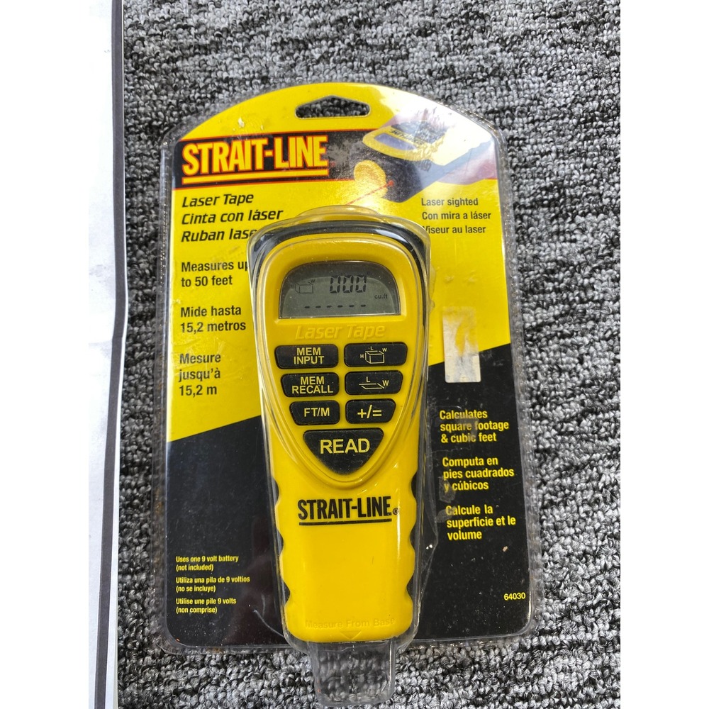 Strait Line Laser Tape 64030 Digital Measure 50 Ft VTG 2003 Newell Rubbermaid - Picture 1 of 4